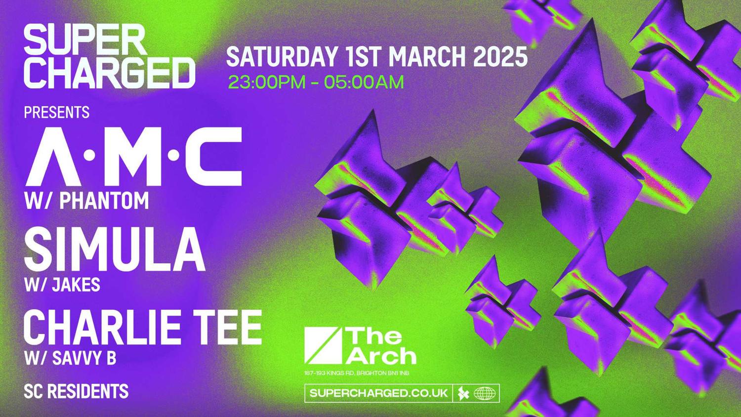 Supercharged Presents A.M.C, Simula & Charlie Tee