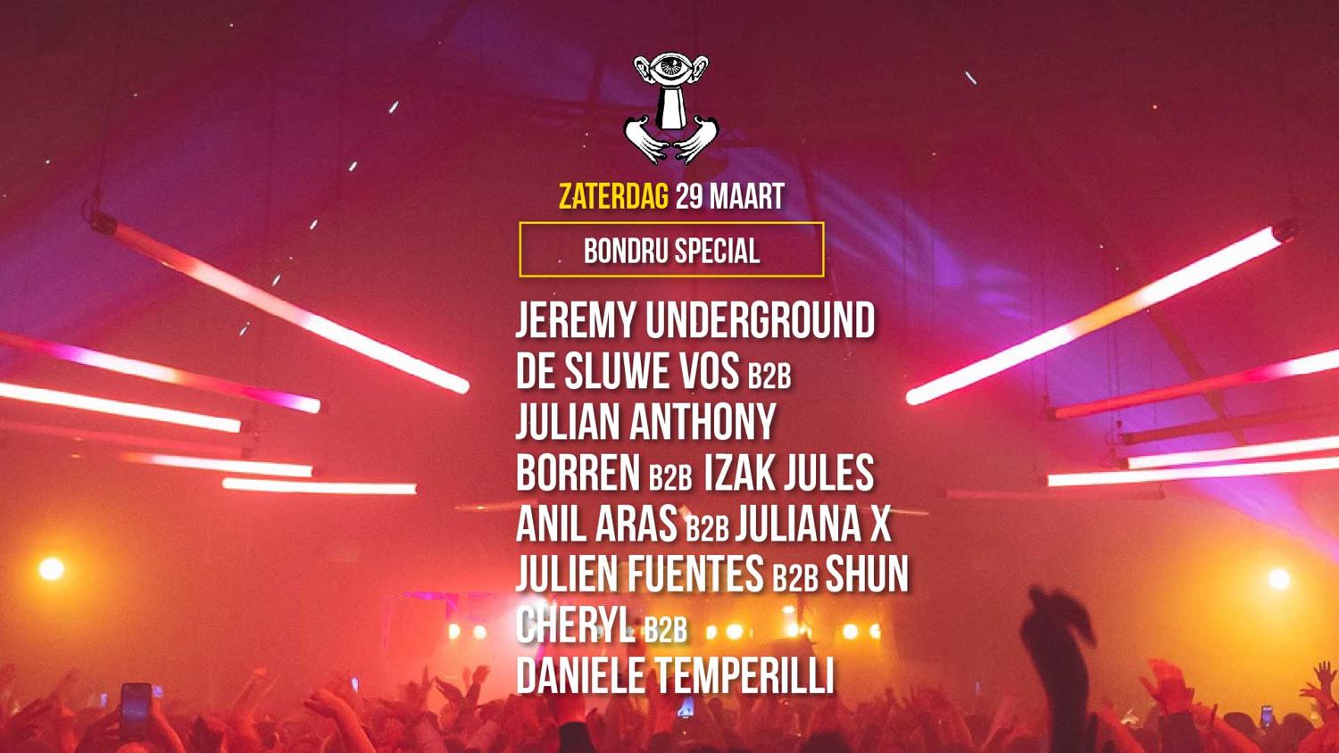 29 Mrt - Thuishaven Bondru Special With Jeremy Underground / De Sluwe Vos