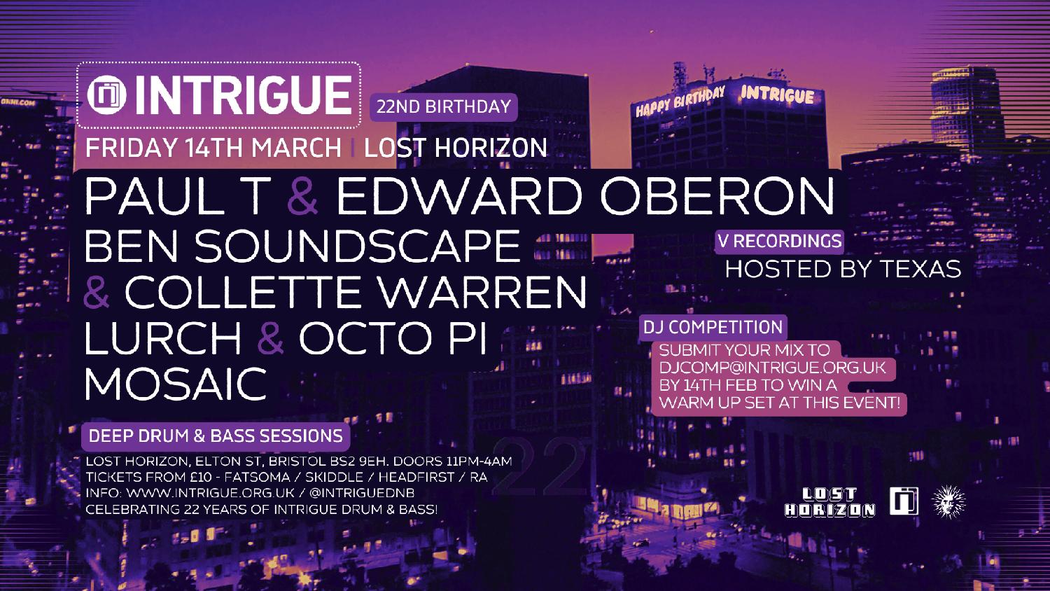 Intrigue 22Nd Bday - Paul T & Edward Oberon + More