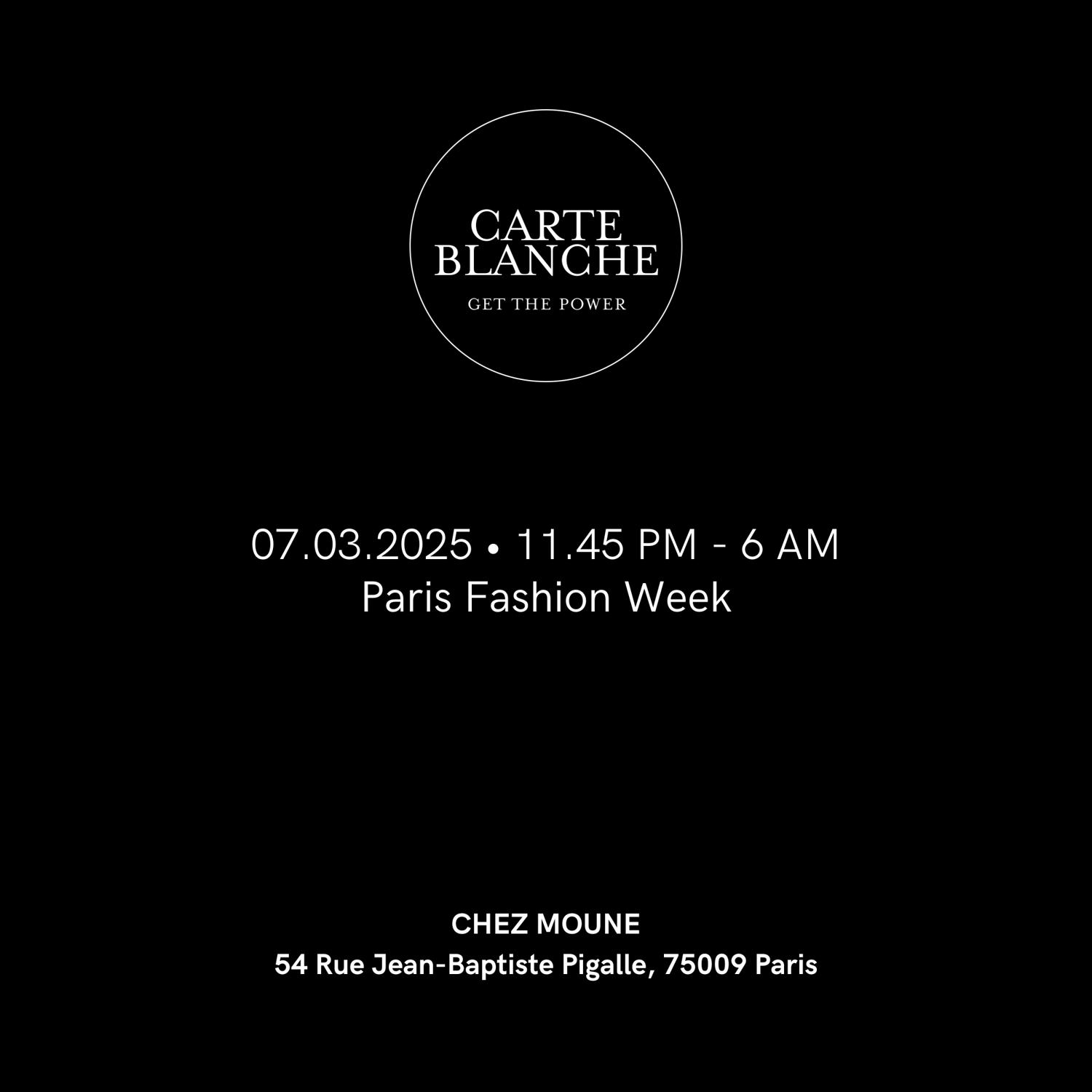 Carte Blanche X Chez Moune – Paris Fashion Week