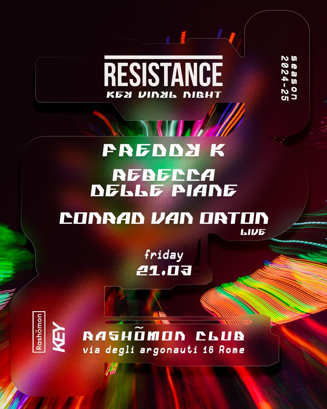 Resistance X Key Vinyl: Freddy K, Rebecca Delle Piane, Conrad Van Orton Live