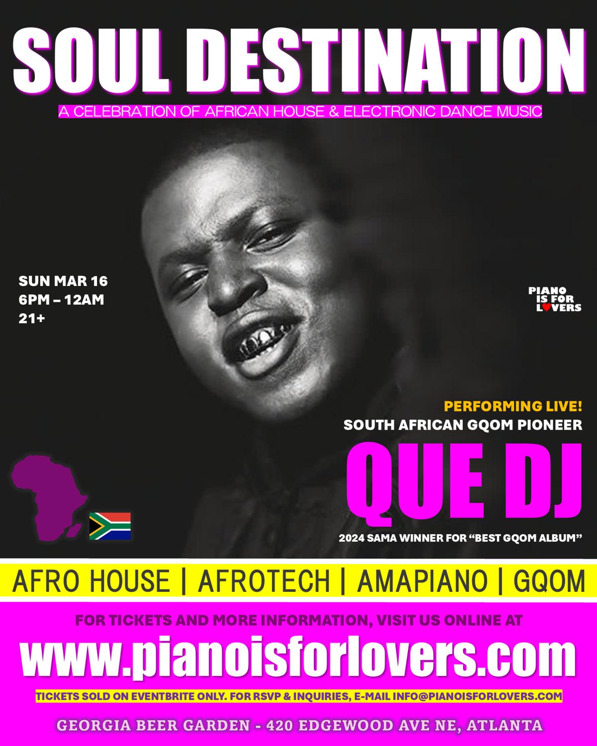 Que Dj Live At Soul Destination Sunday 