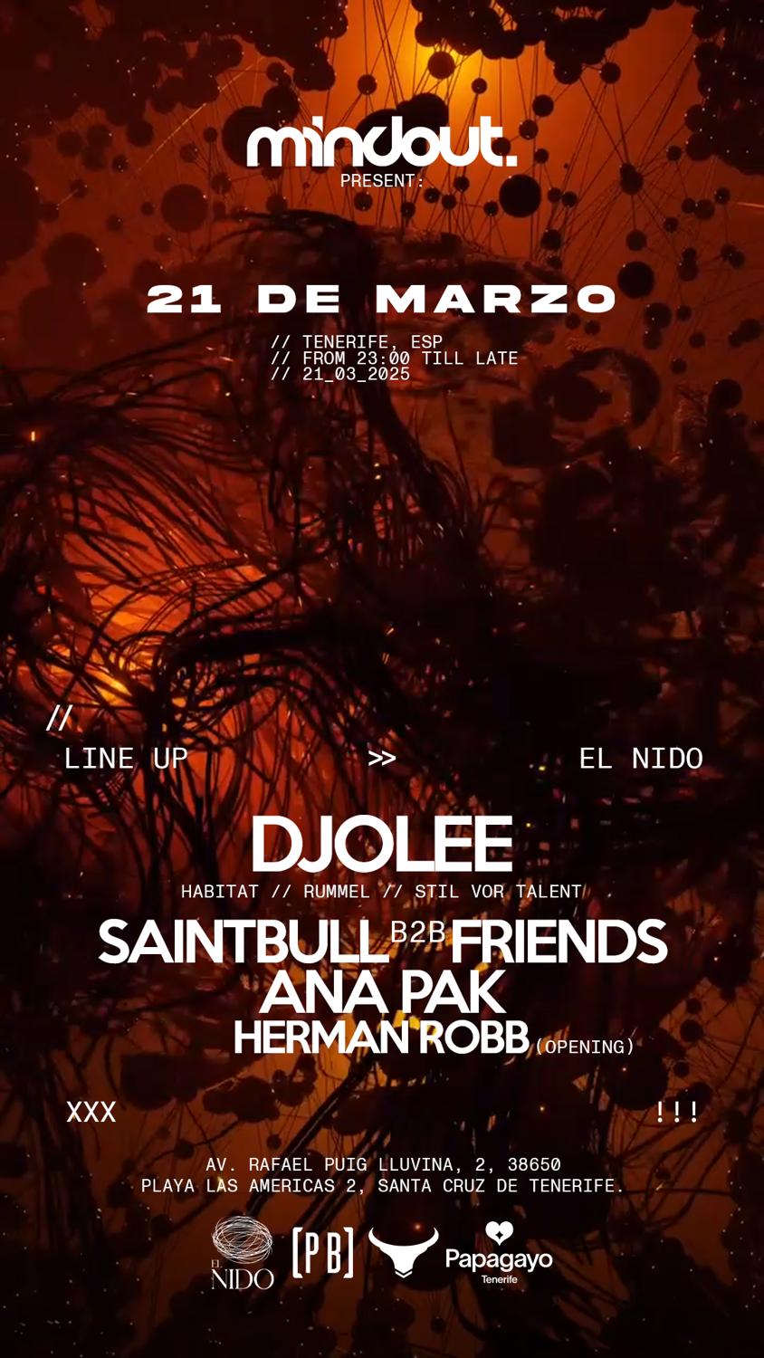 Mindout Pres: Djolee, Saintbull B2B Friends, Ana Pak