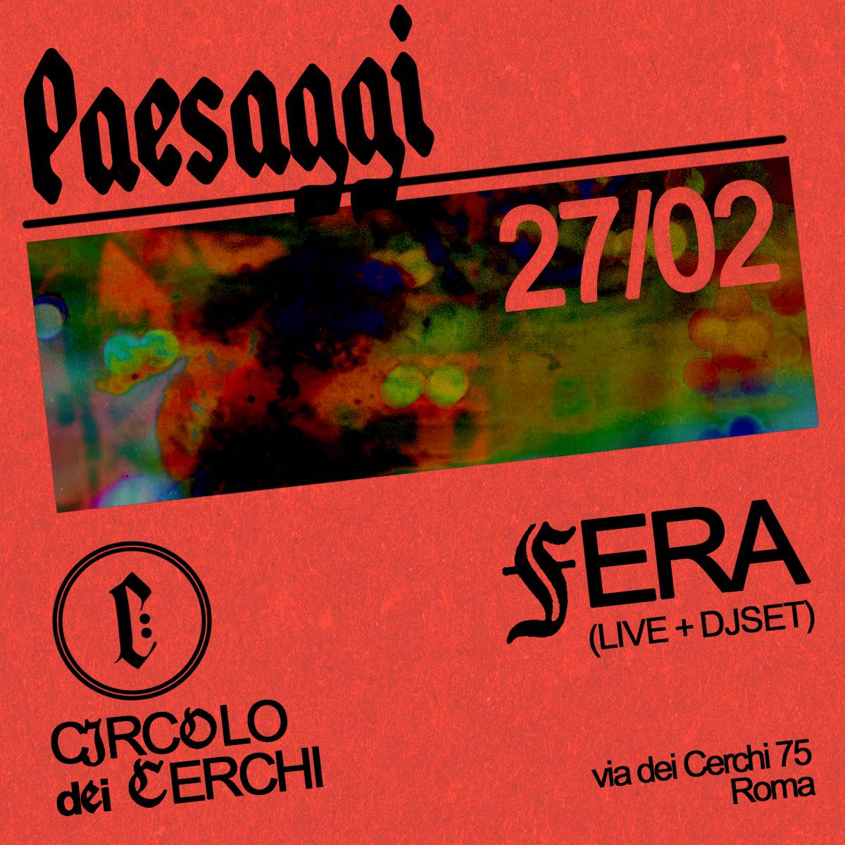 Paesaggi With Fera (Live + Djset)