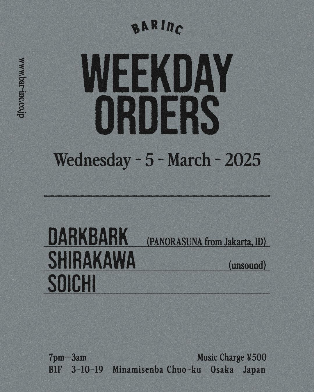 Weekday Orders