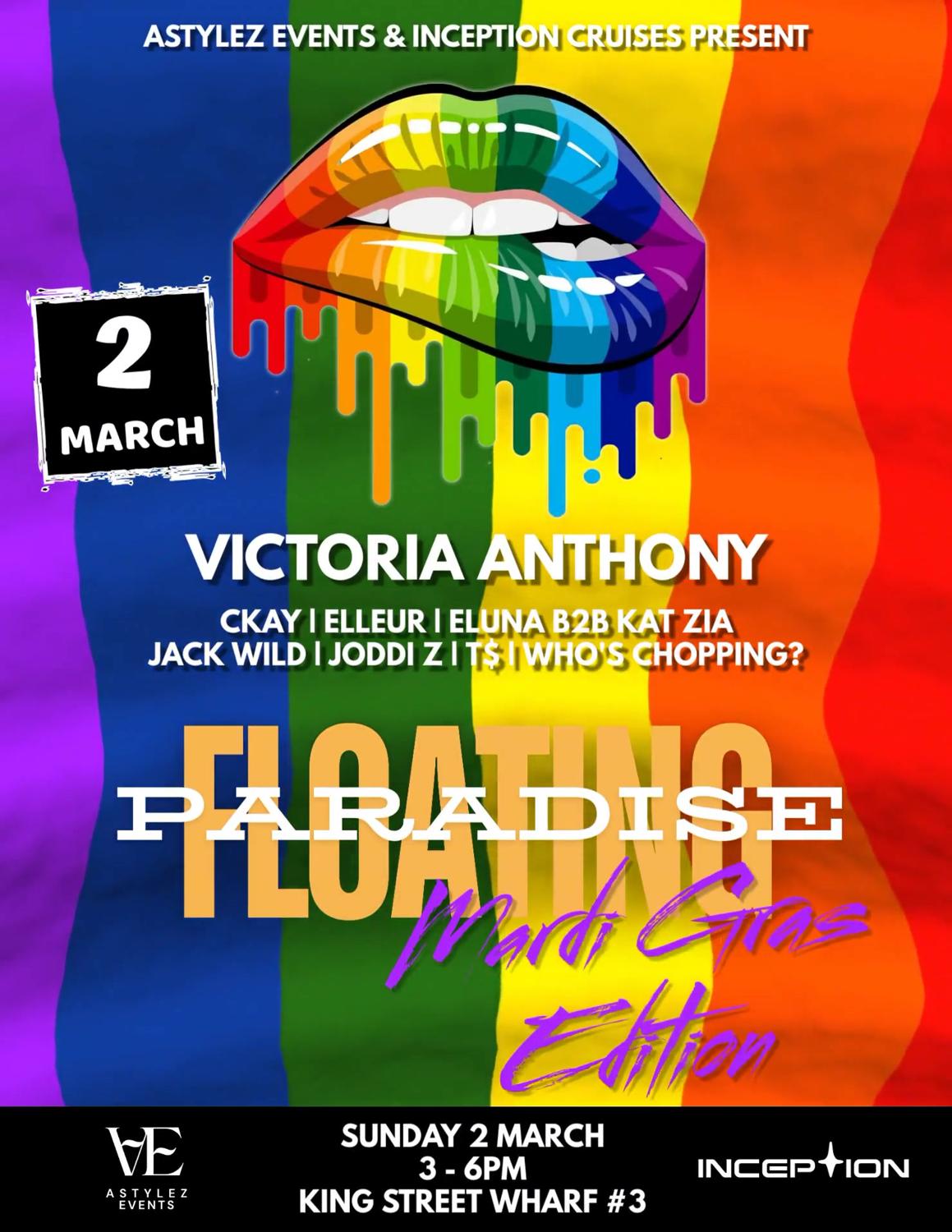 Floating Paradise - Mardi Gras Edition Boat Party Feat. Dj Victoria Anthony