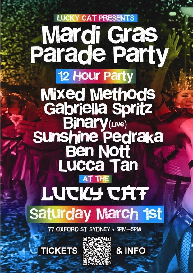 Mardi Gras Parade Party At Lucky Cat