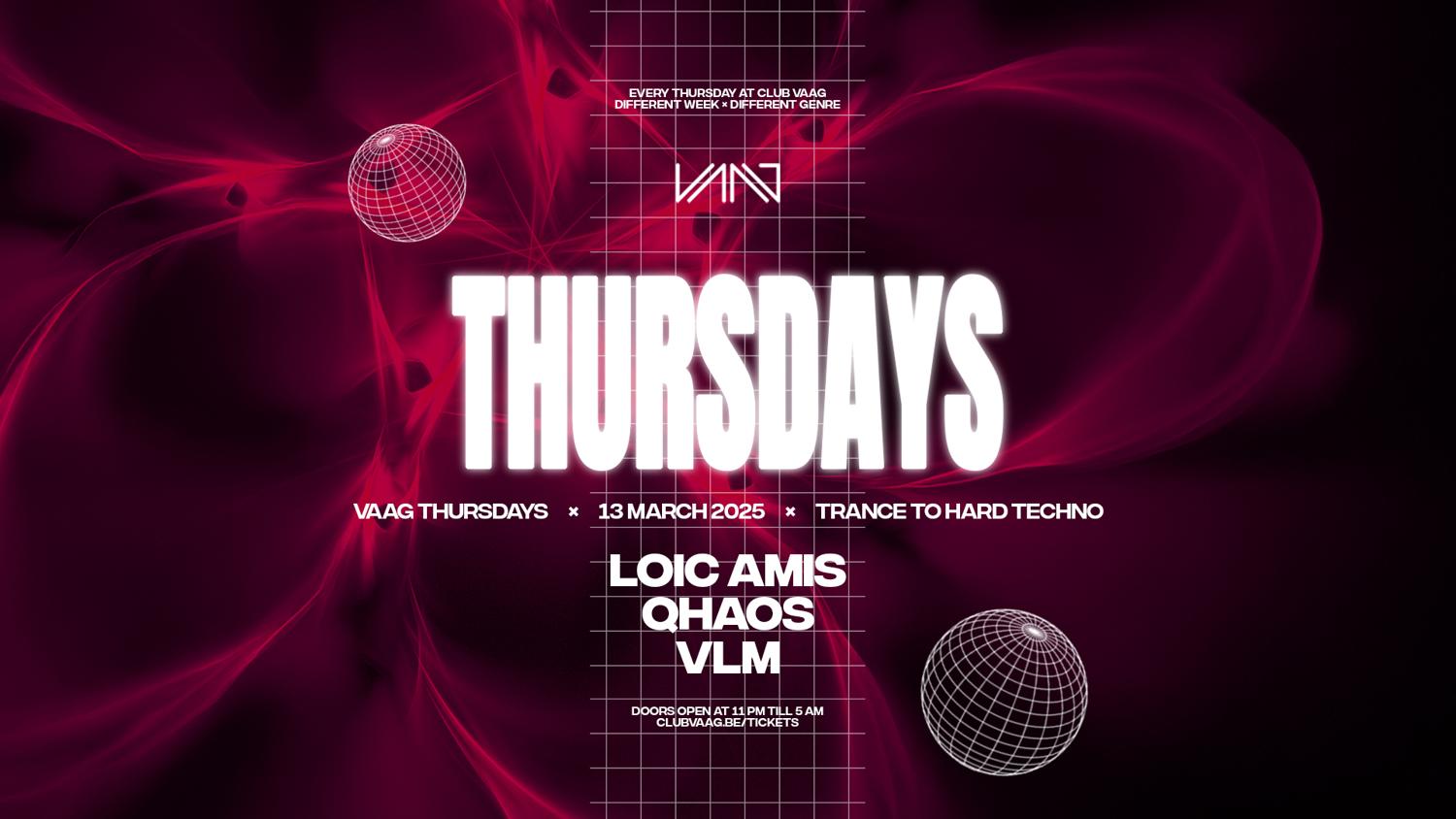 Vaag Thursdays Invites Loic Amis, Qhaos & Vlm