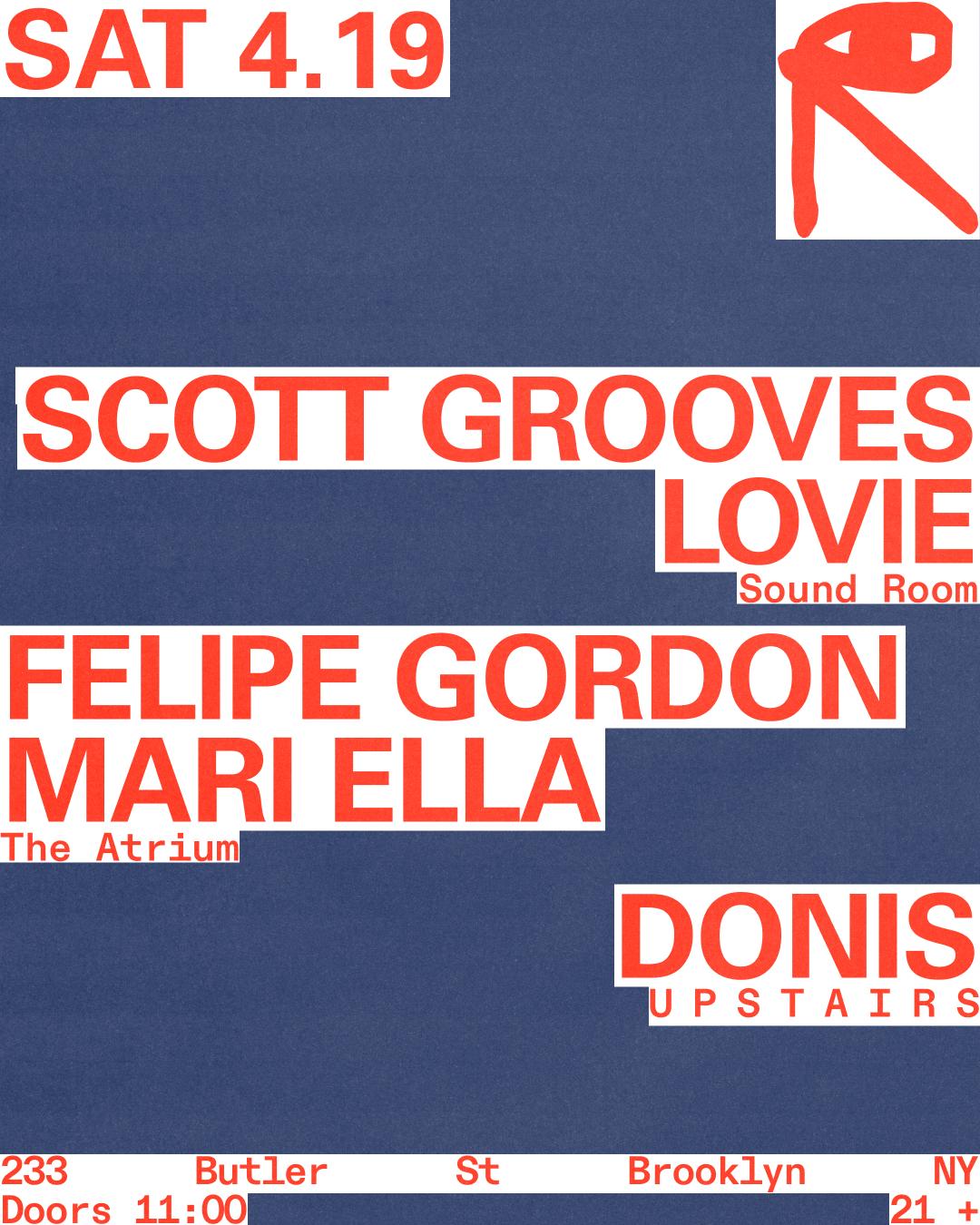 Scott Grooves + Lovie / Felipe Gordon + Mari Ella / Donis