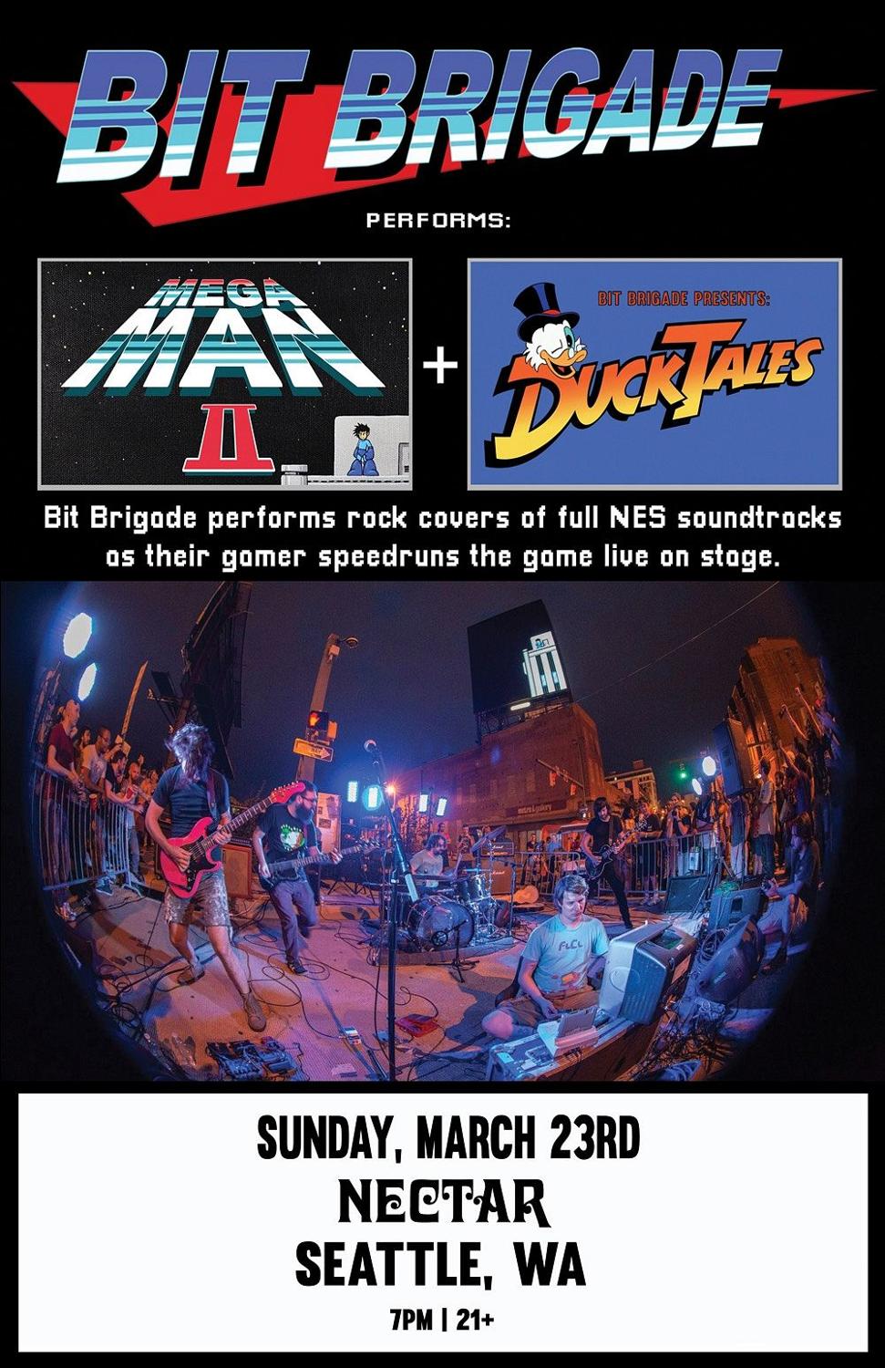 Bit Brigade Performs 'Mega Man Ii' + 'Ducktales' Live