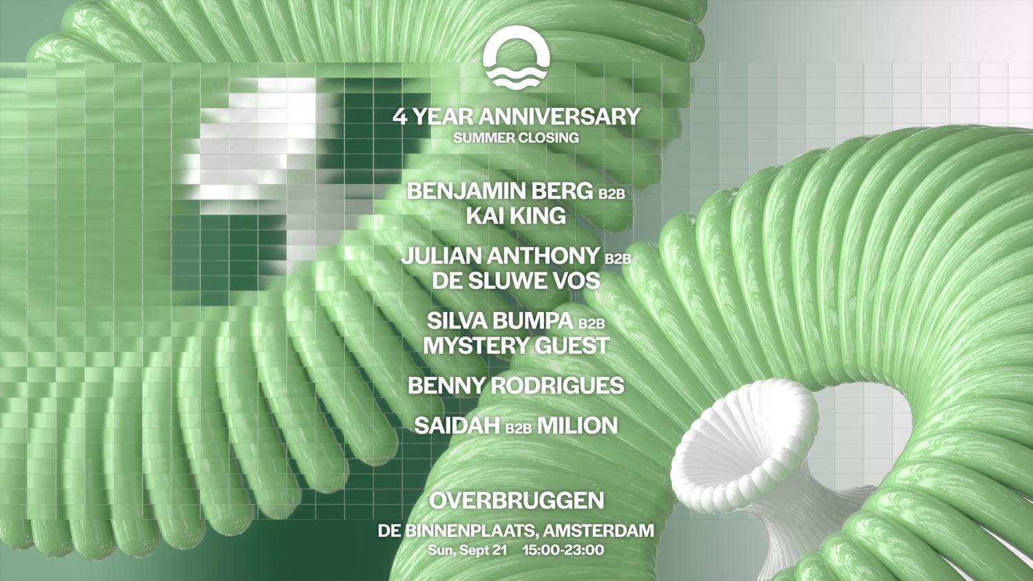 Overbruggen 4 Year Anniversary | Summer 2025 | De Binnenplaats | September 21St