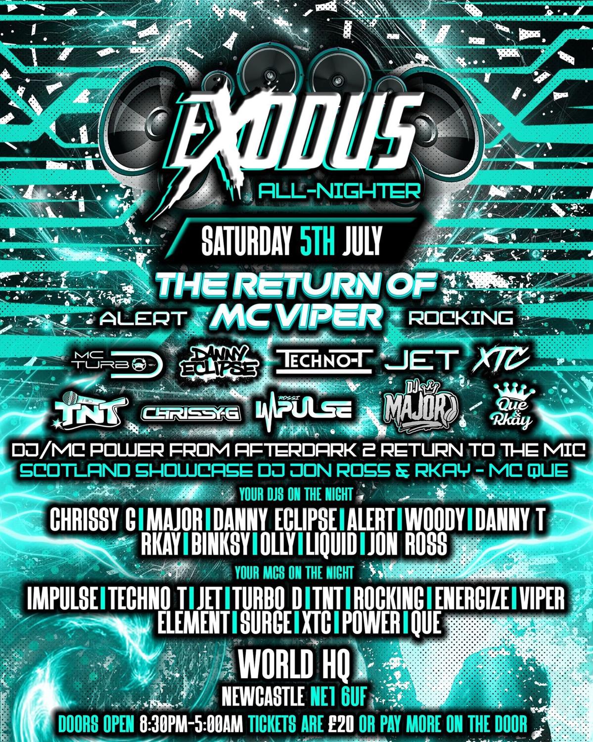 Exodus With Impulse, Jet, Danny Eclipse & More