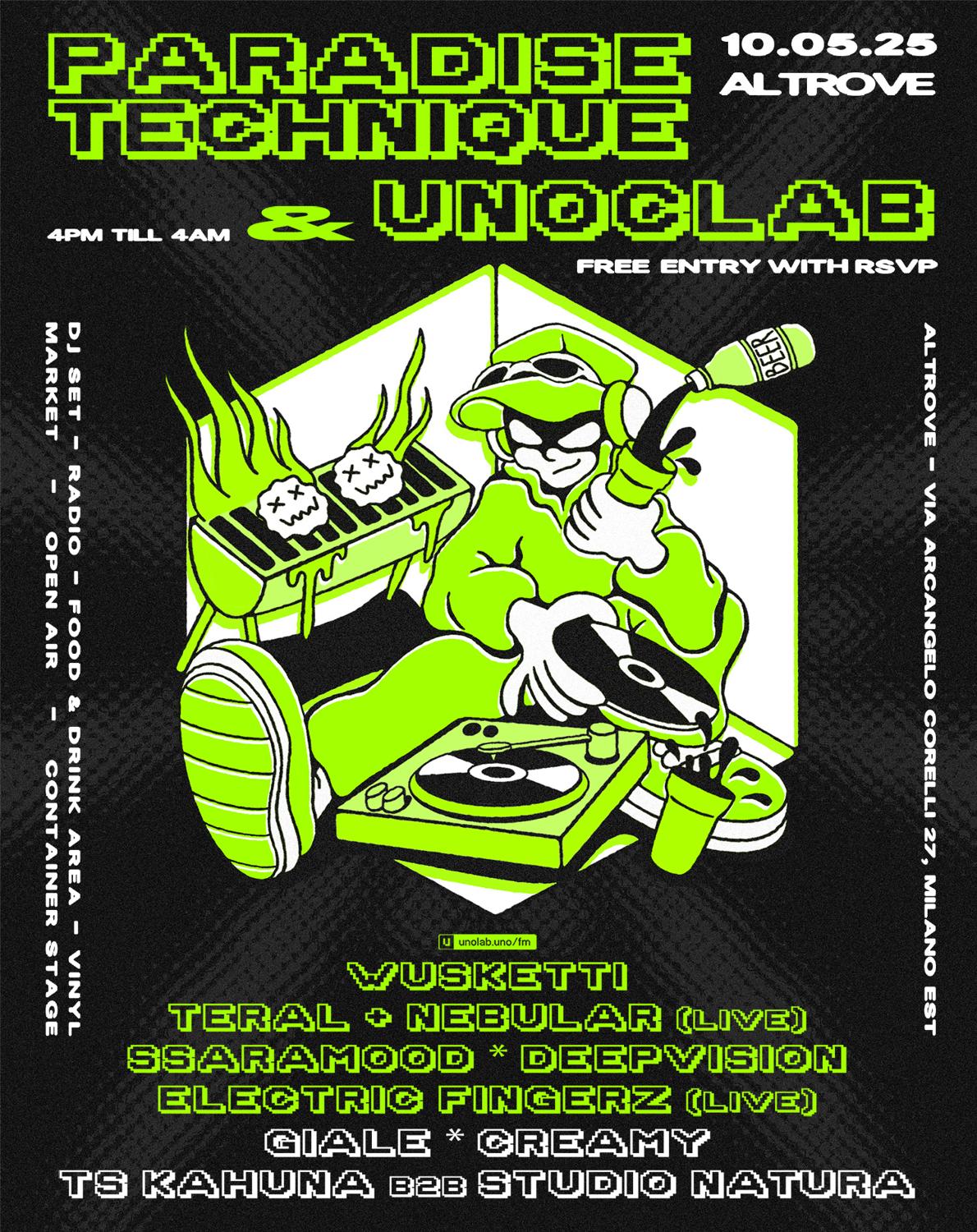 Paradise Technique X Unoclab [Daytime Backyard Open Air + Club Night]