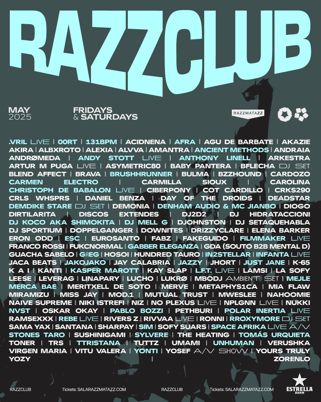 Razzclub: Ancient Methods, Unhuman, 00Rt, Filmmaker, Jazzy, Nvst