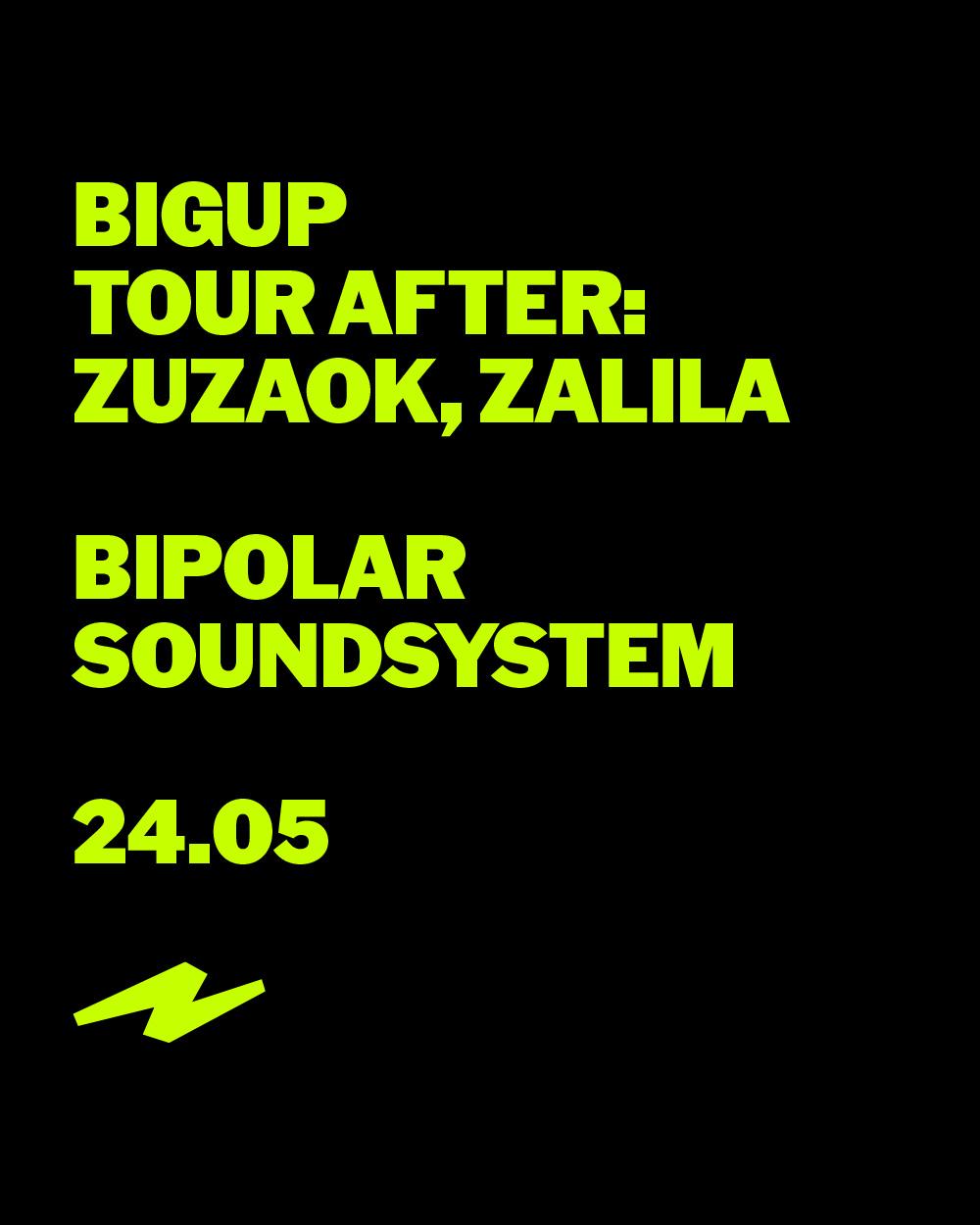 In: Bigup Tour After: Zuzaok, Zalila, Out: Bipolar Soundsystem