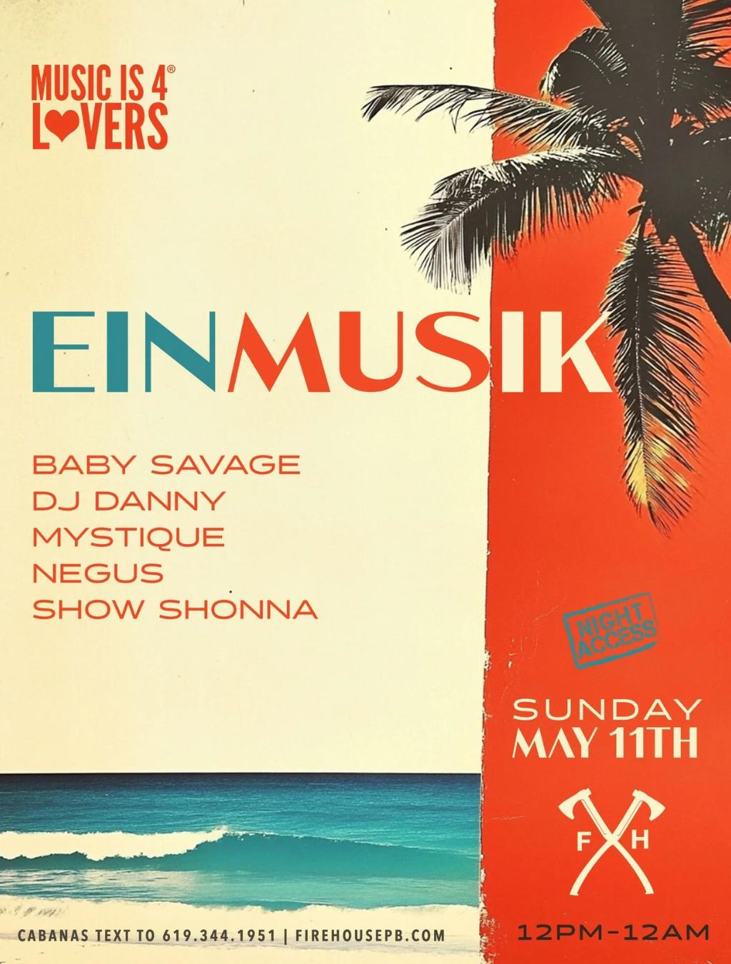 Music Is 4 Lovers Ft Einmusik At Fïrehouse - Rsvp For Guest List