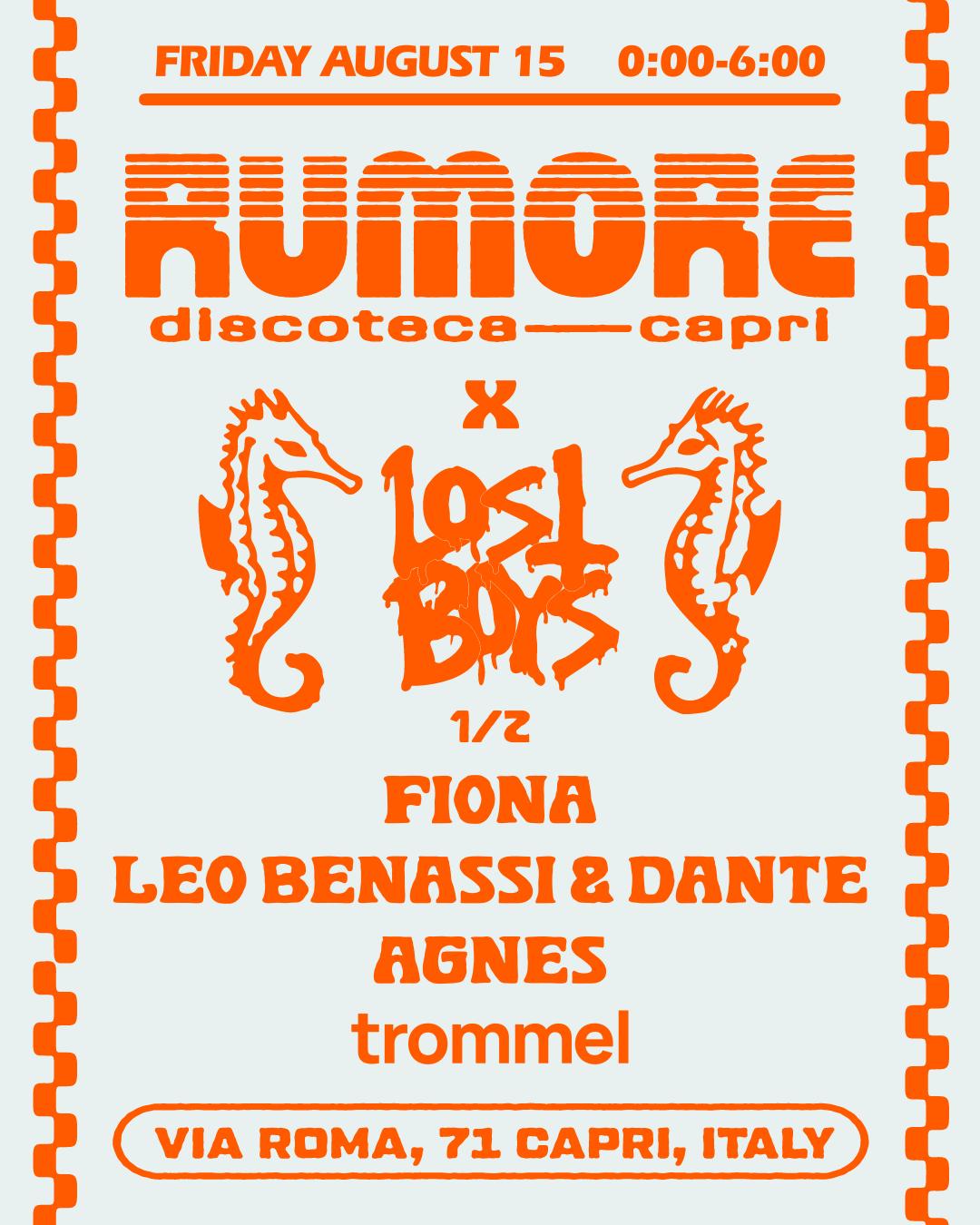 Rumore Season 25 Party N. 30 W/ Lost Boys & Fiona
