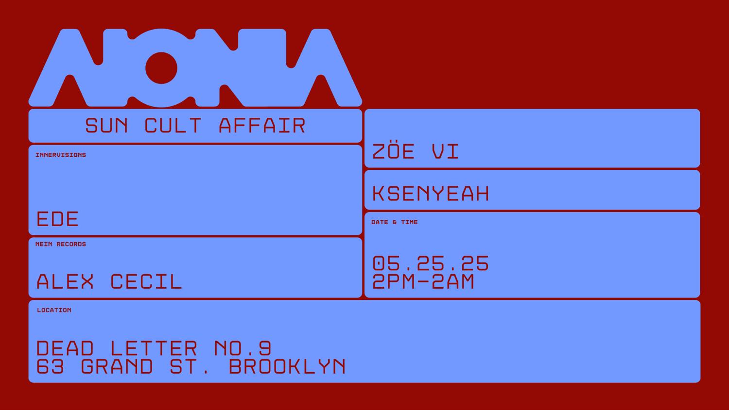 Aionia - Sun Cult Affair (12 Hrs Party - 2Pm-2Am) W/ Ede [Innervisions] | Alex Cecil 