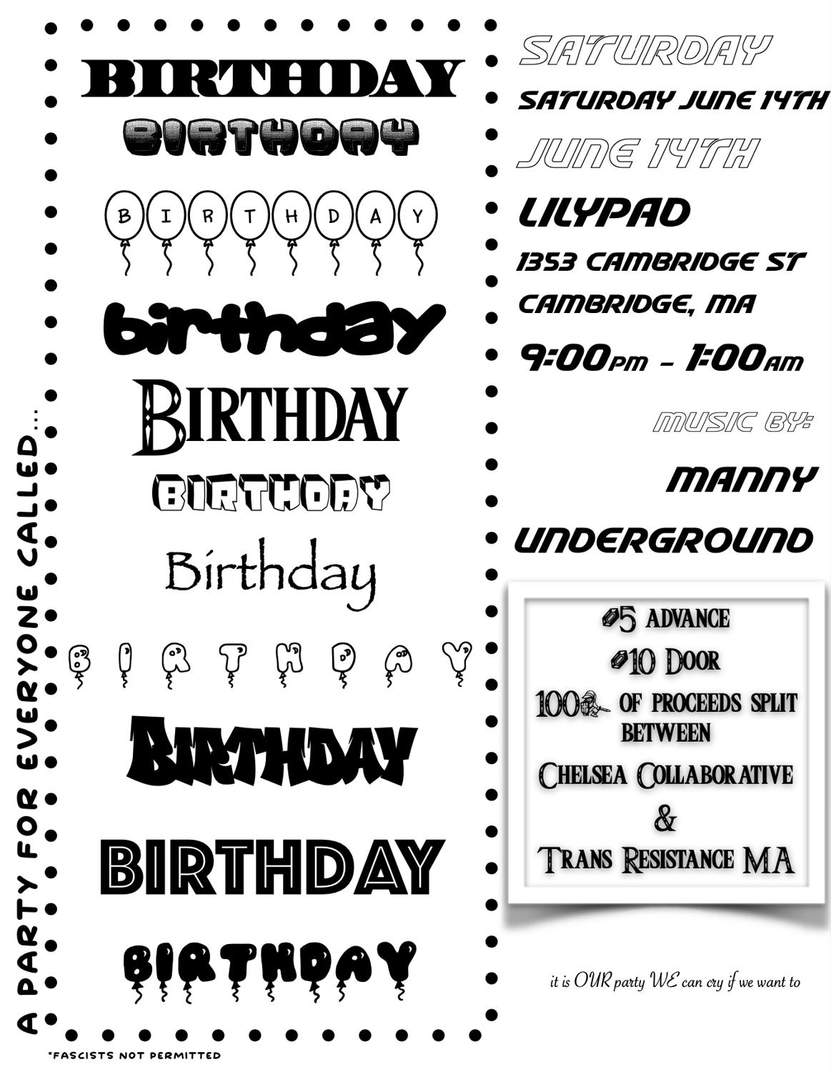 A Party Called Birthday Feat. Manny Underground