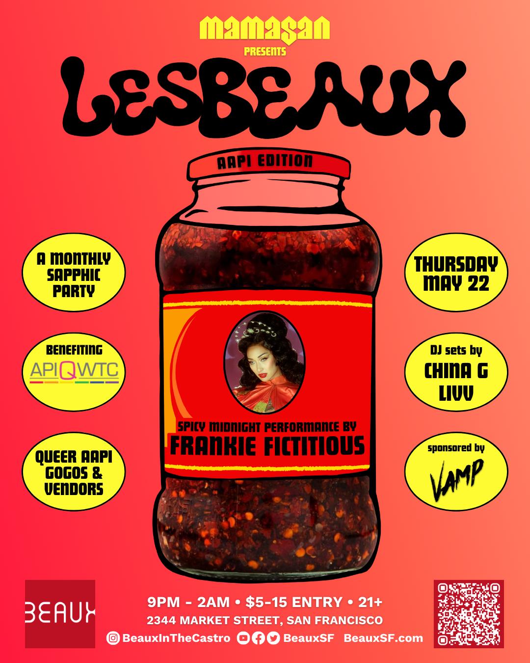 Lesbeaux — A Monthly Sapphic Party Feat. Frankie Fictitious