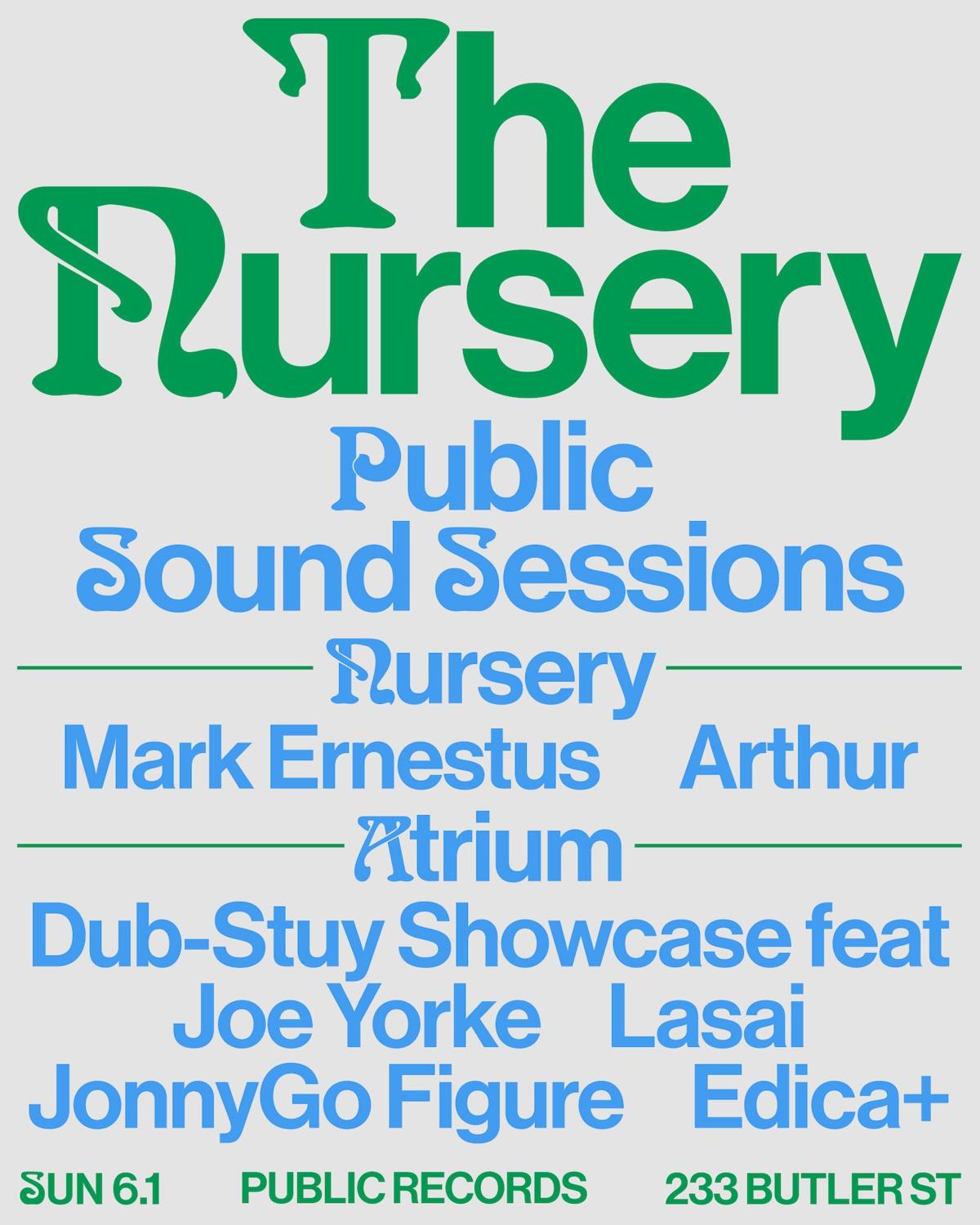 Public Sound Sessions: Mark Ernestus + Arthur / Joe Yorke + Lasai + Jonnygo Figure + Edica