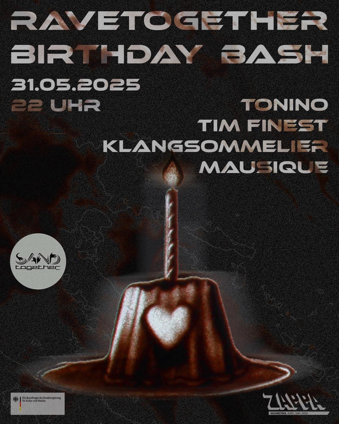 Sandtogether E.V. Presents: Ravetogether Birthday Bash With Tonino