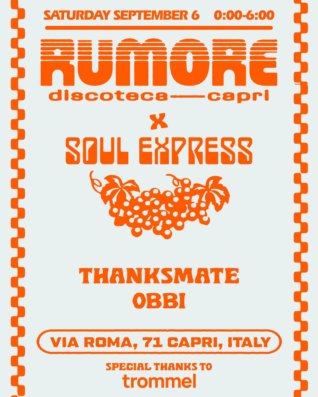 Rumore Rumore Season 25 Party N. 36 W/ Soul Express & Thanksmate & Obbi