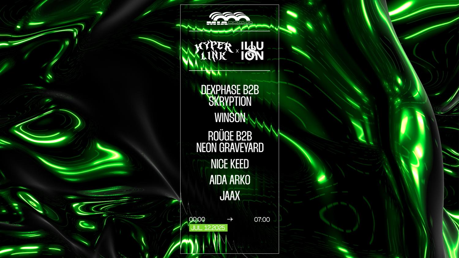 Hyperlink X Illusion: Dexphase B2B Skryption, Winson, Rouge B2B Néon Graveyard