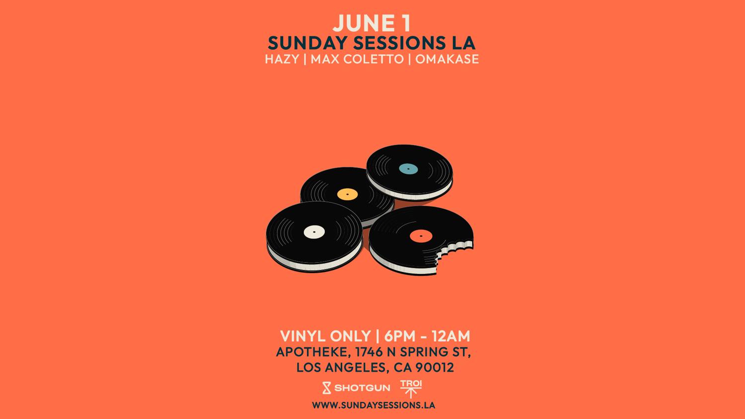Sunday Sessions La (Vinyl Only) [Tickets Avail At The Door] Open-Air