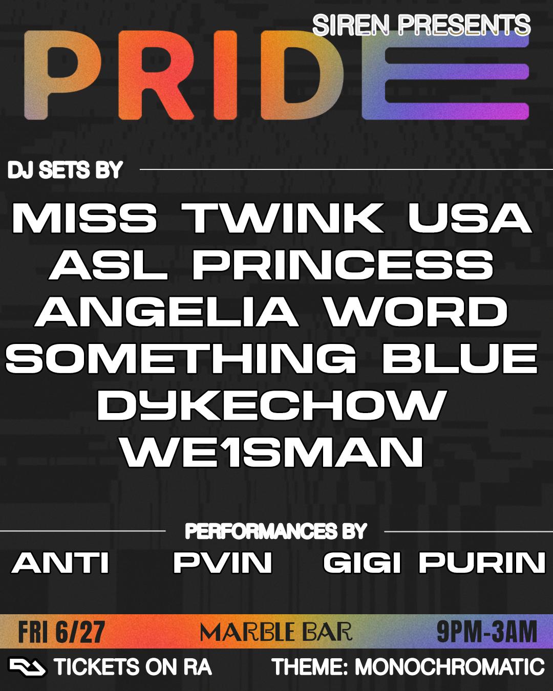 Siren Presents: Pride Month