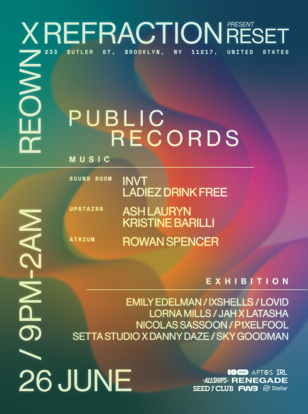 Reset With Invt, Ash Lauryn, Kristine Barilli, Ladiez Drink Free: By Refraction X Reown