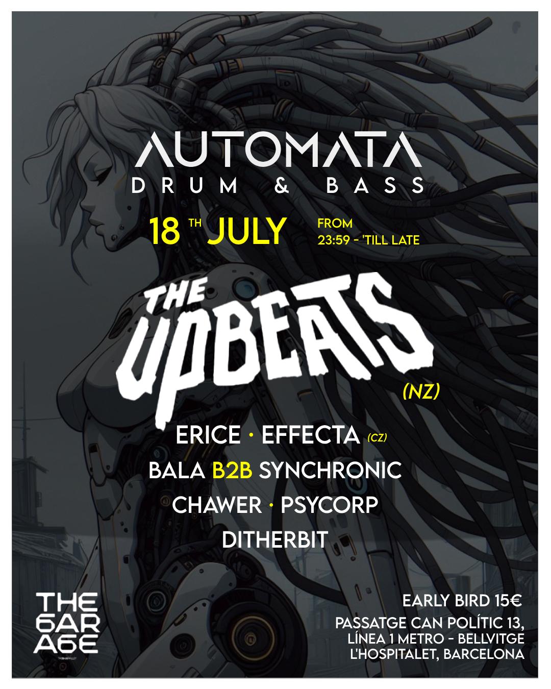 Drum & Bass The Upbeats 18 July At The Garage Club By Automata Dnb