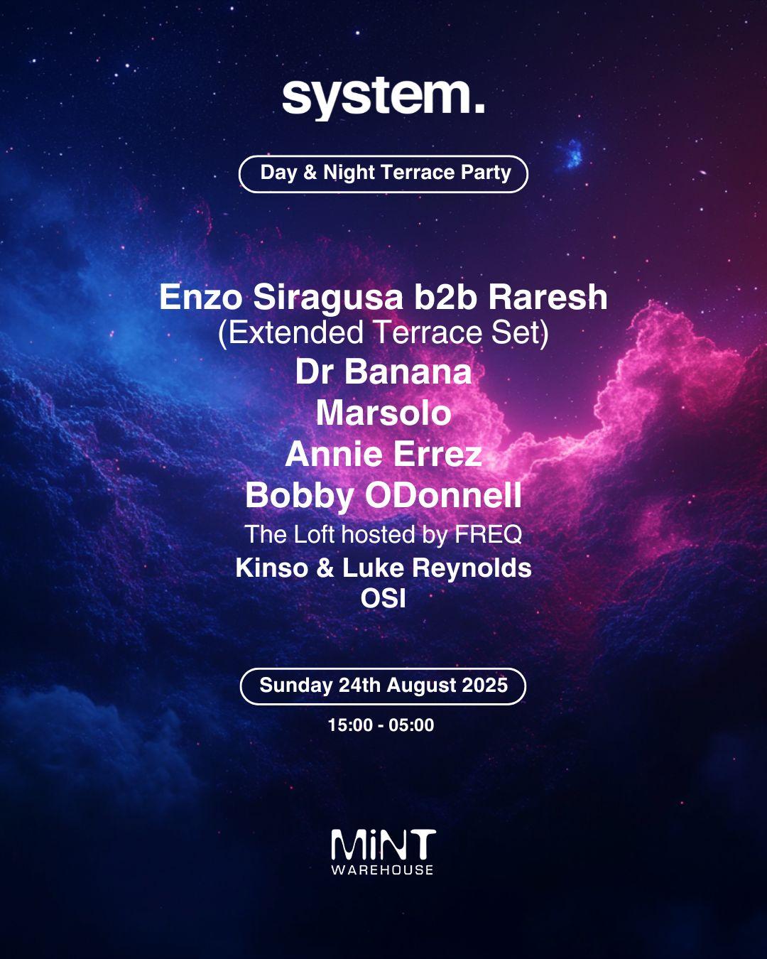 System Terrace Party: Enzo Siragusa B2B Raresh, Dr Banana, Marsolo