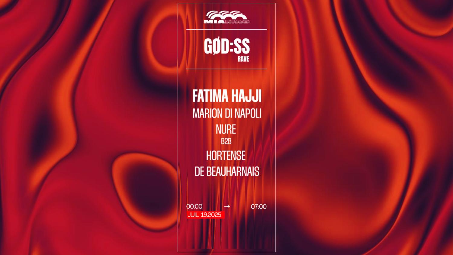 Goddess Rave: Fatima Hajji, Marion Di Napoli, Nure B2B Hortense De Beauharnais