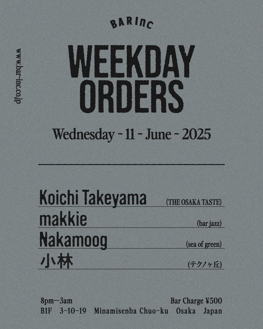Weekday Orders