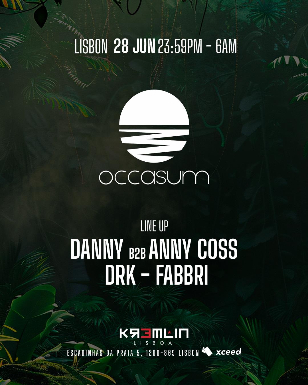 Occasum: Danny B2B Anny Coss, Drk, Fabbri