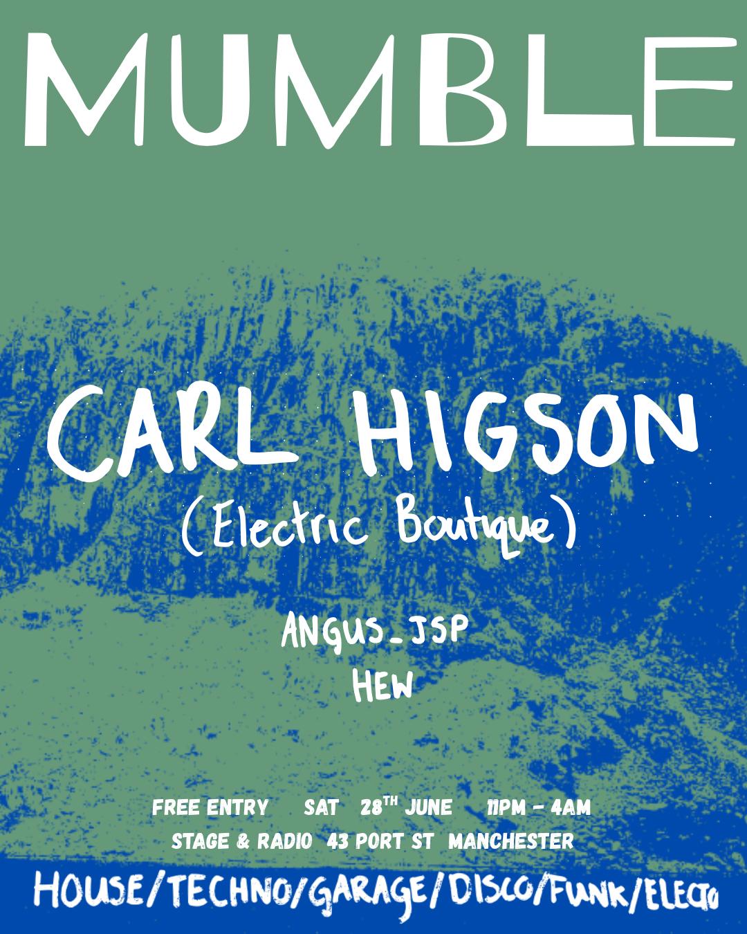 Mumble 1St Birthday With Carl Higson (Electric Boutique)