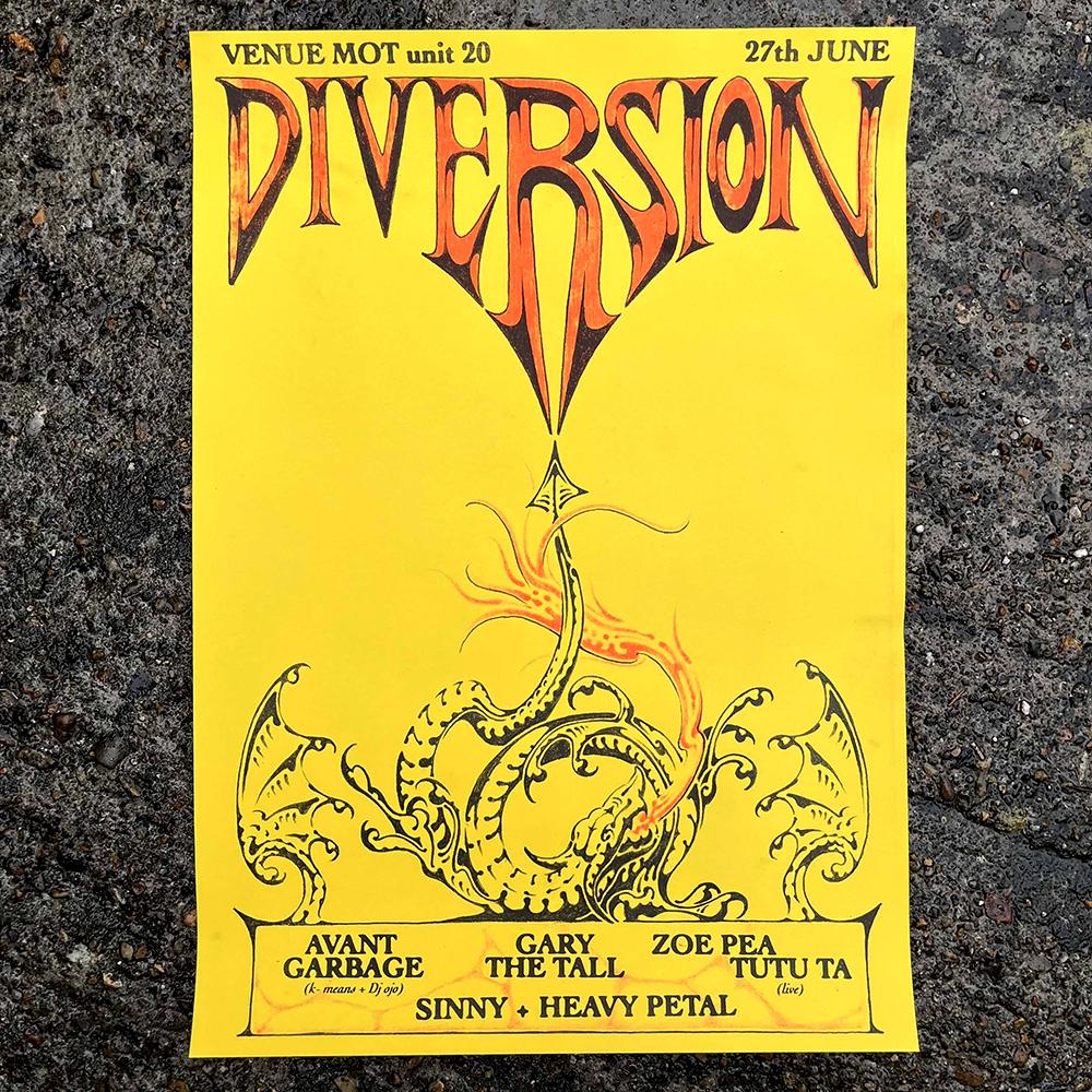 Diversion With Tutu Ta (Live) + Gary The Tall + Avant Garbage + Zoe Pea