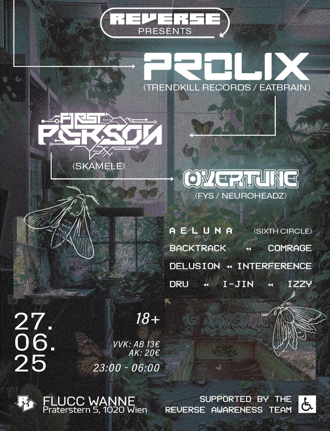 Reverse Club Night With Prolix, First Person & Overtune