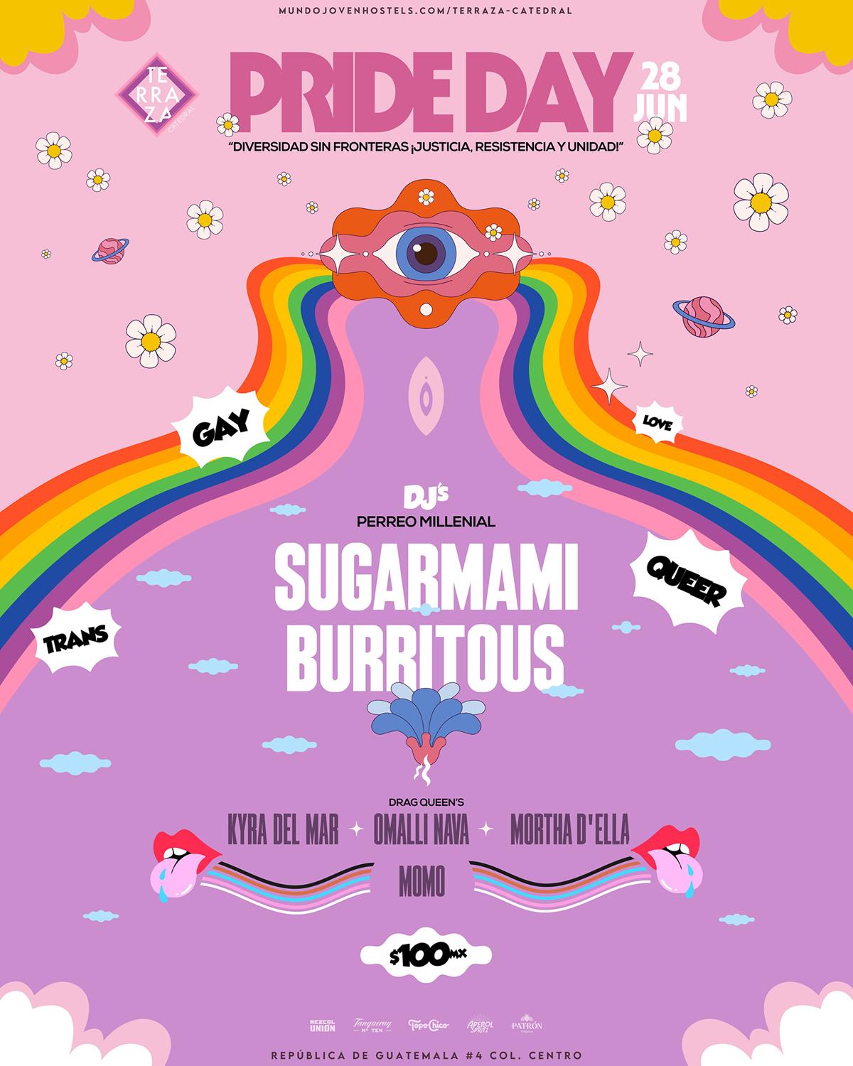 Pride Day X Terraza Catedral Pres. Sugar Mami + Burritous + Drag Queensss Baby