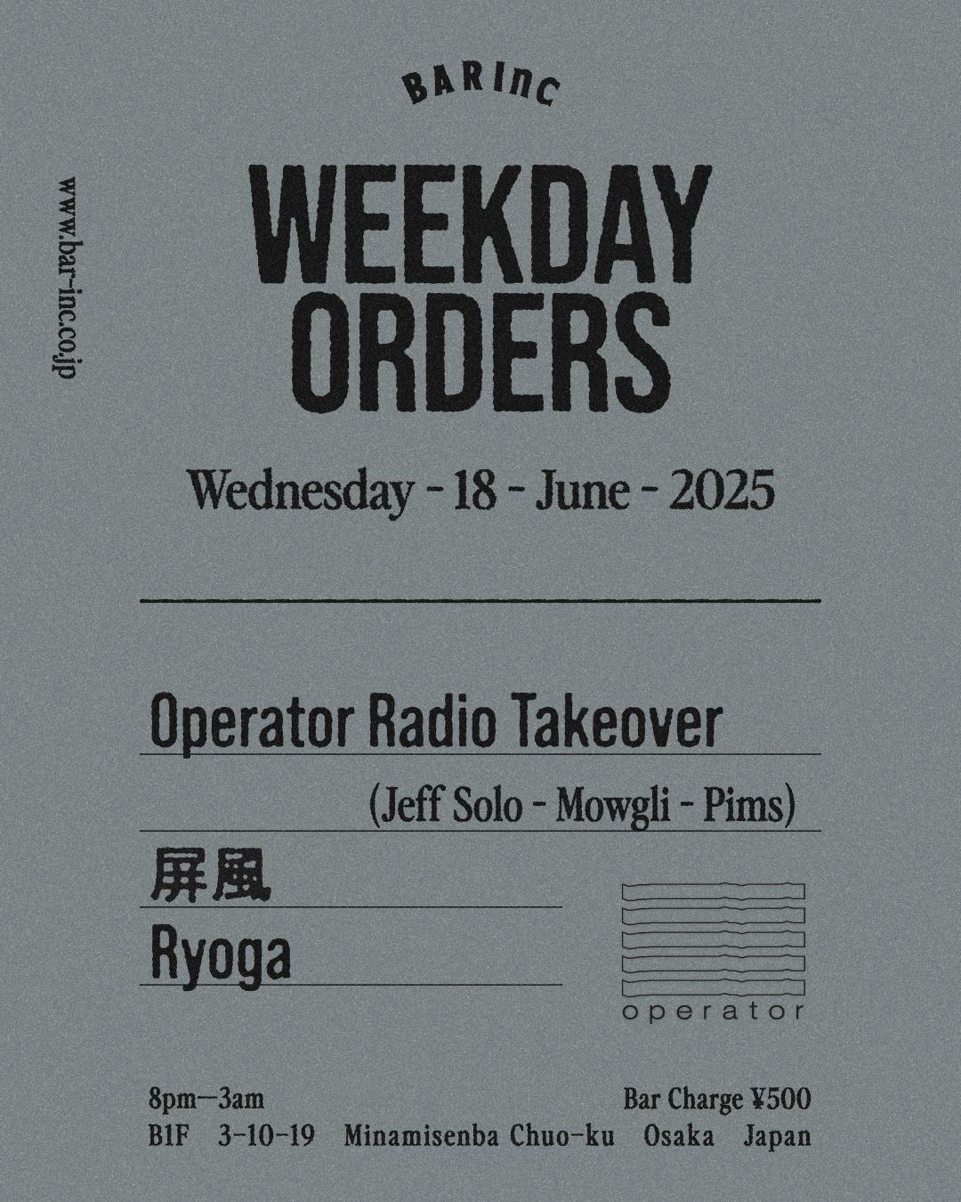 Weekday Orders