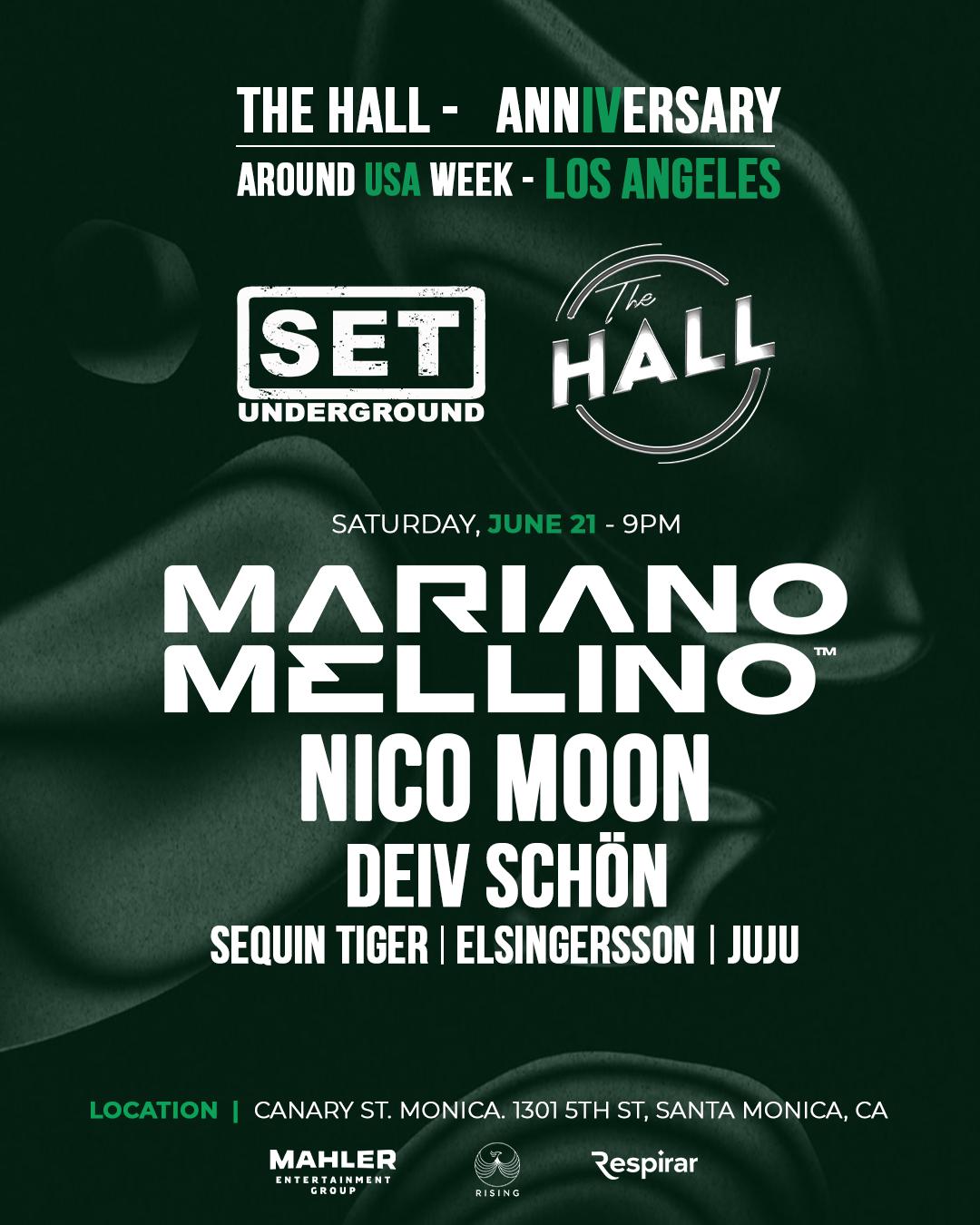 Mariano Mellino (Argentina), Los Angeles Debut With Set & The Hall