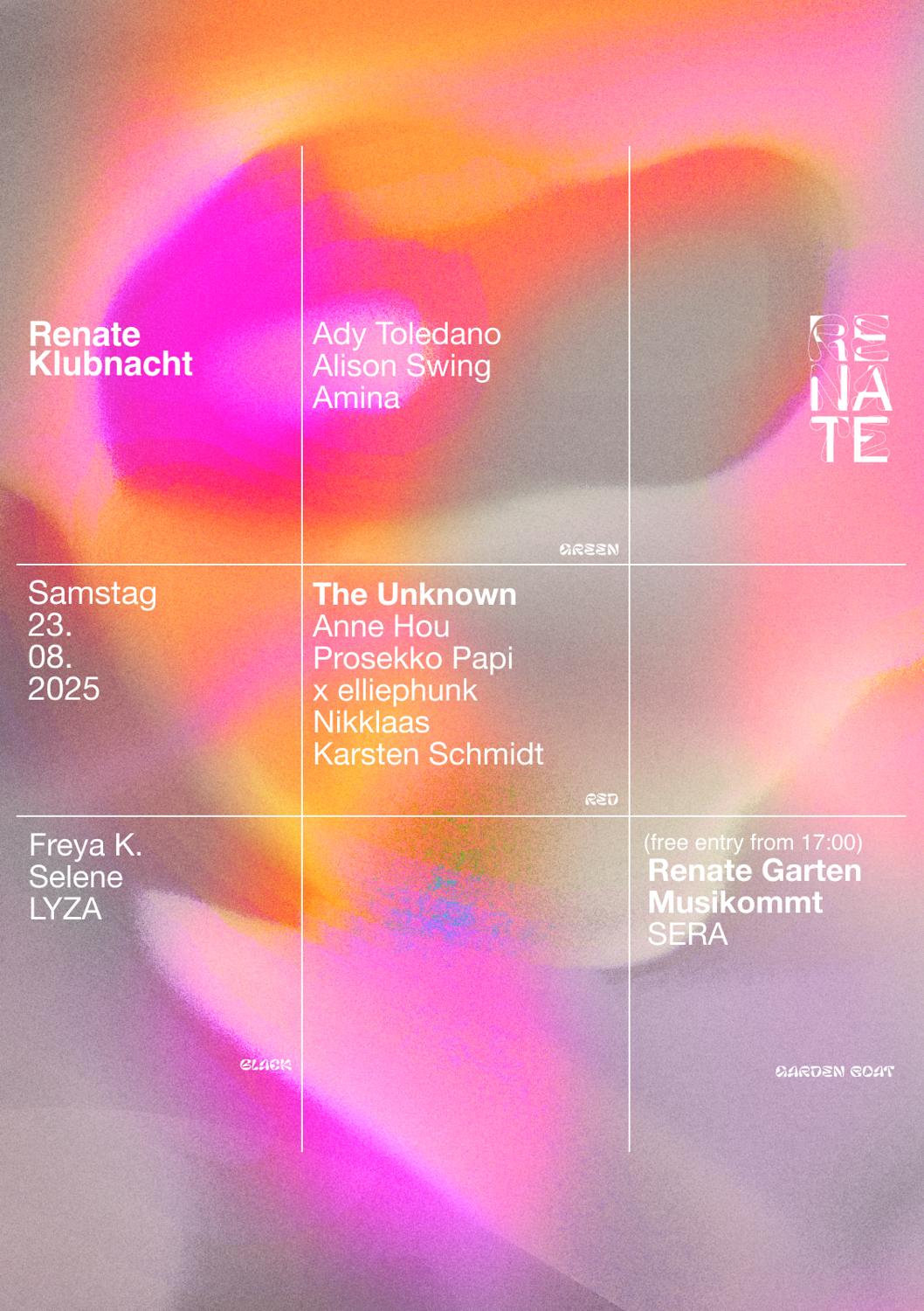 Renate Klubnacht W Lyza, Selene, Ady Toledano, Anne Hou, Elliephunk, Nikklaas, Karsten Schmidt