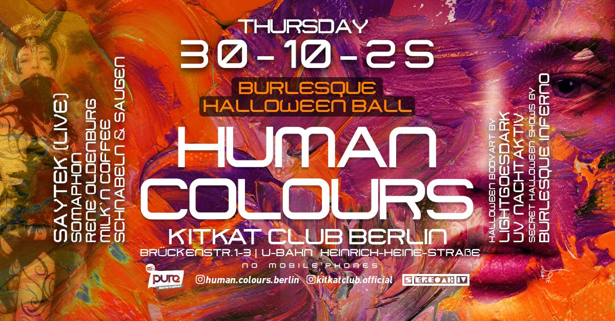 Human Colours - Burlesque Halloween Ball 2025 With Saytek Live (Boxoffice - 10 Pm)