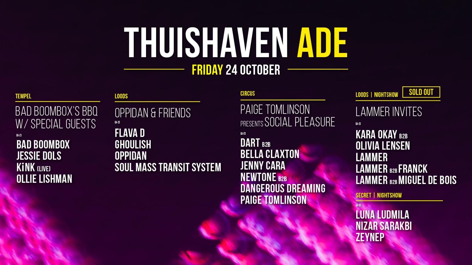 24 Oct - Thuishaven Ade Friday Day & Night Sold Out