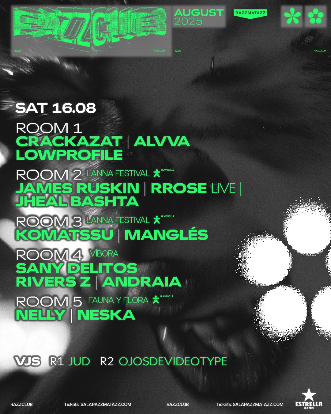 Razzclub: James Ruskin, Rrose, Crackazat, Komatssu, Nelly
