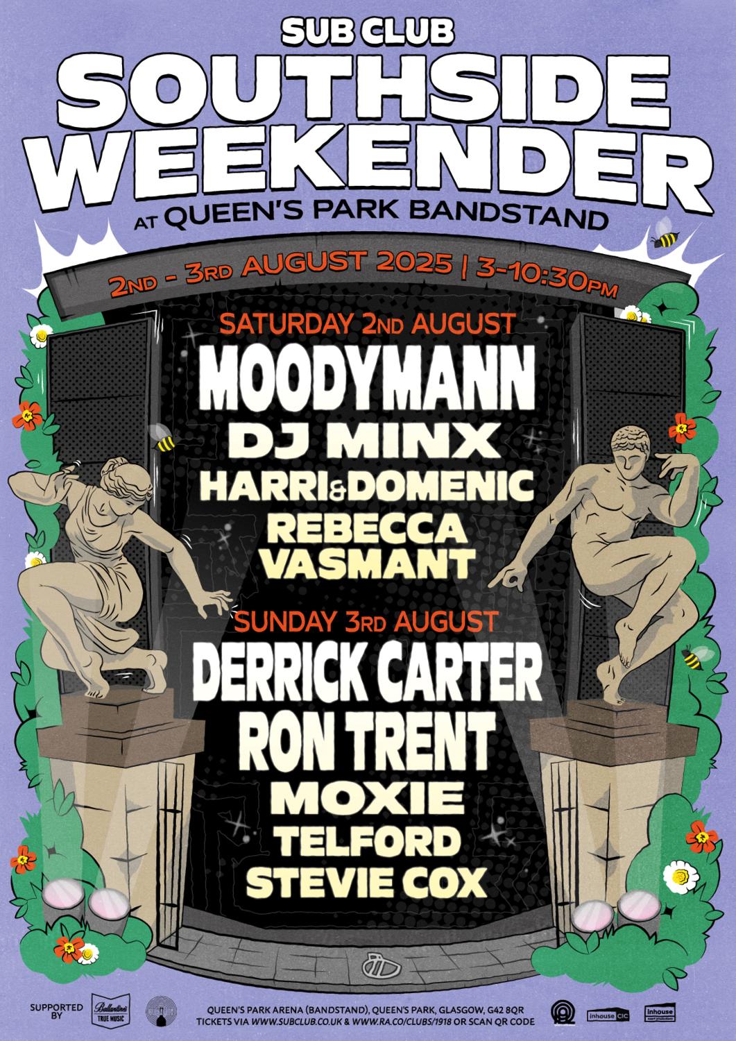 Sub Club Southside Weekender 2025 // August 2Nd & 3Rd // Queen'S Park Arena Bandstand