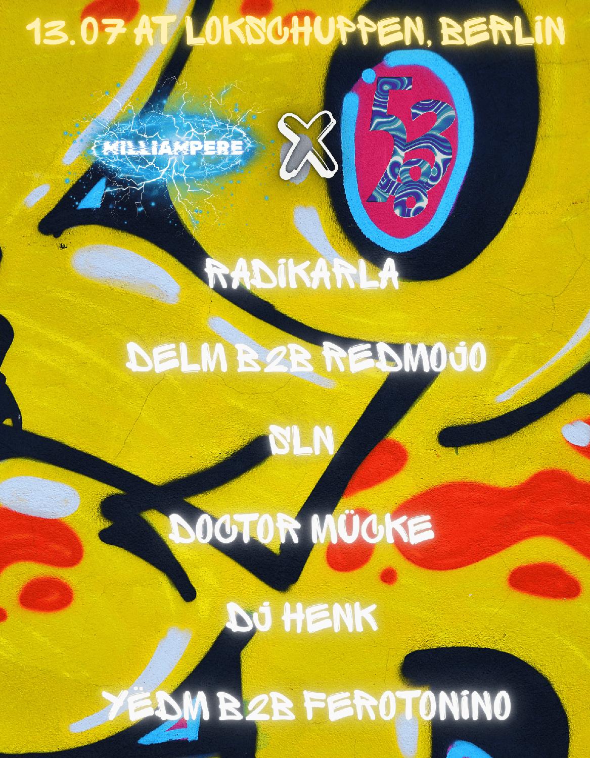 Milliampere X 538 Events After Parade Party W/ Dj Henk, Doctor Mücke, Delm, Yëdm