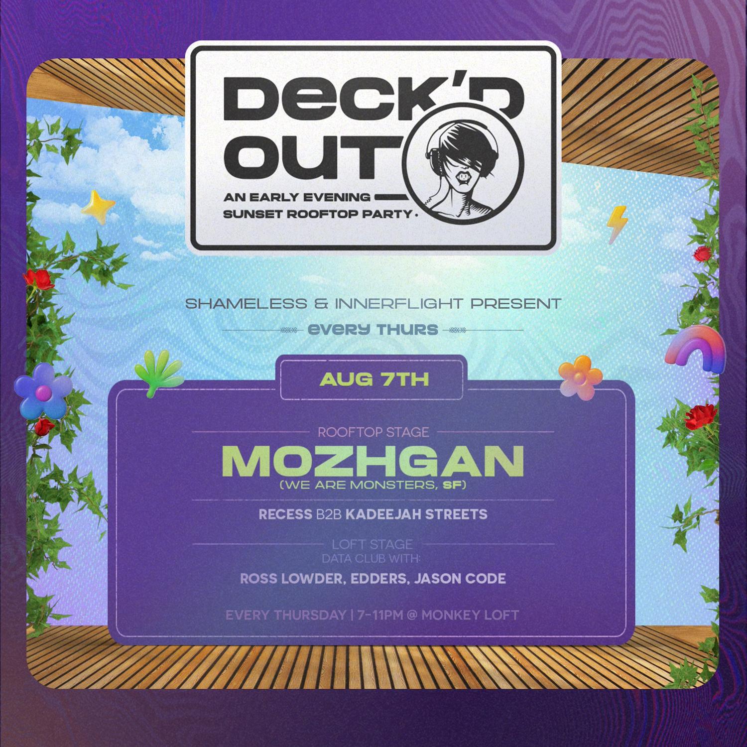 Deck'D Out #8 Shameless & Innerflight Present Mozhgan (Sf) & Data Club