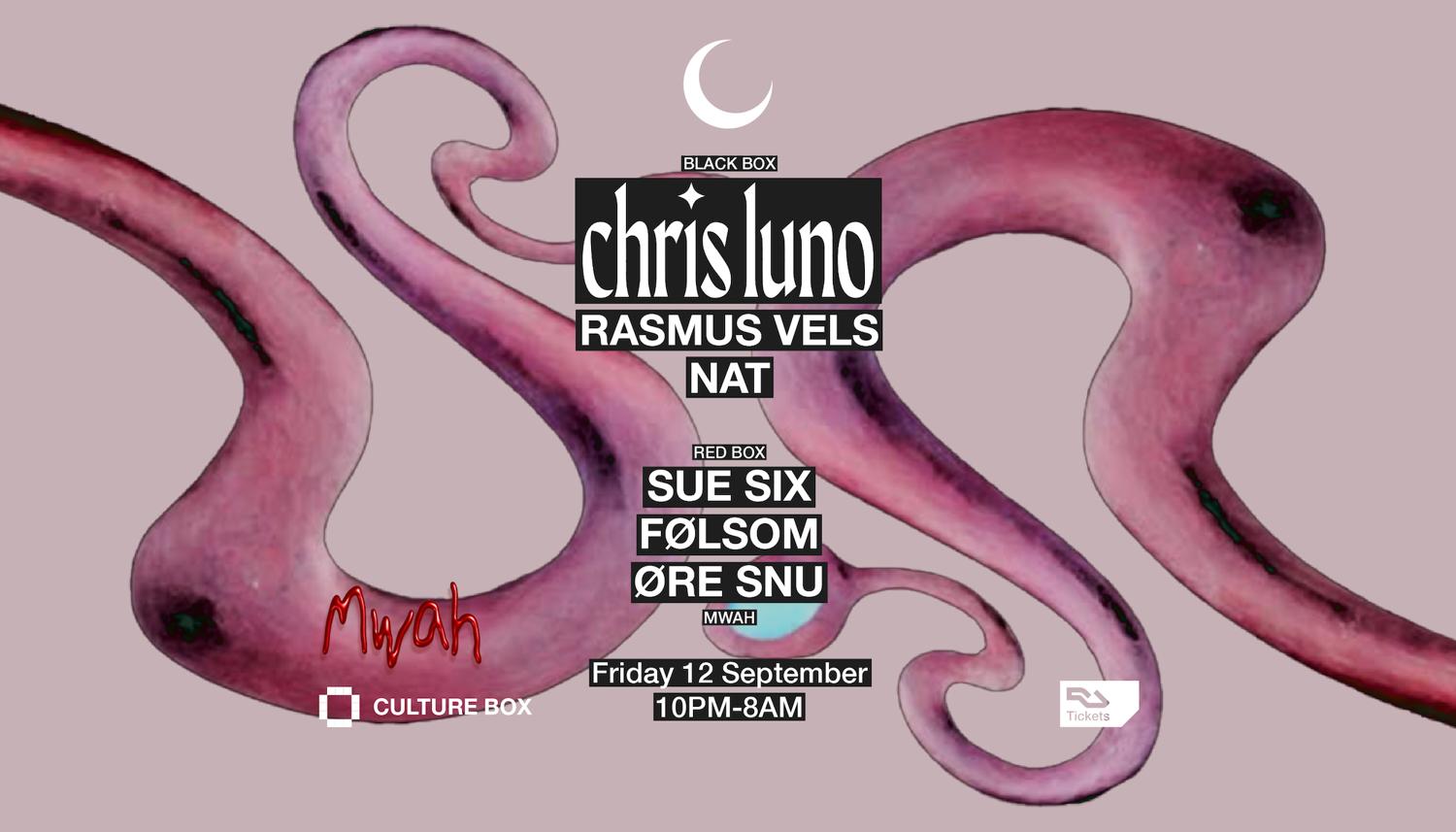 Chris Luno / Rasmus Vels / Nat Mwah: Sue Six / Følsom / Øre Snu